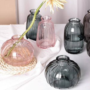 Discount Glass <strong>Vases</strong> Colorful Small Mouth Single Decorative Glass <strong>Vases</strong> for Dining Tables and Study Rooms - Product Image 4