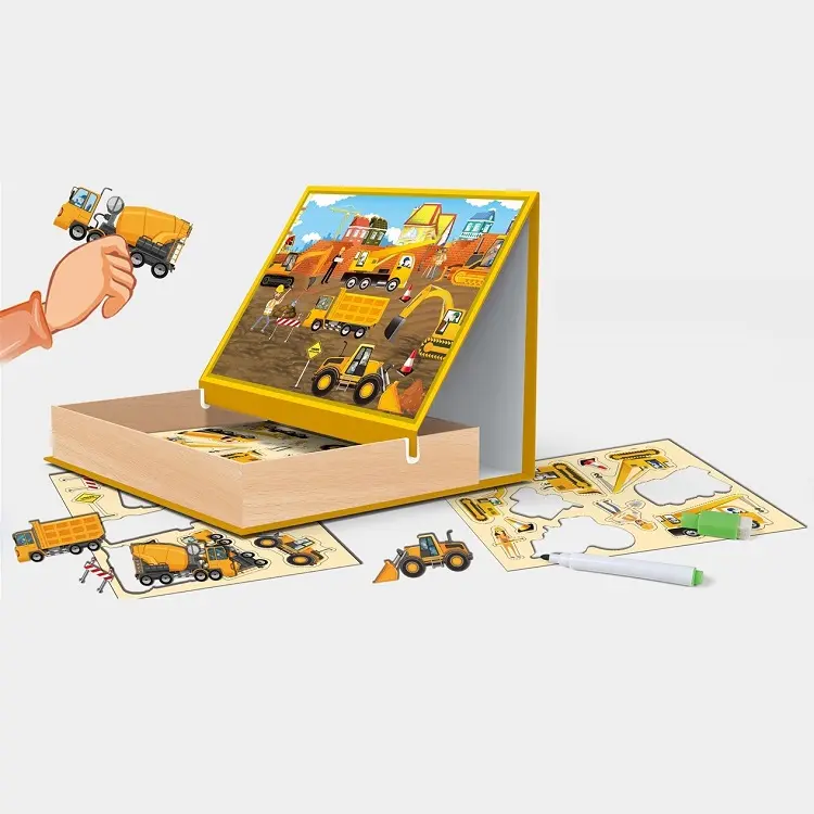 Baru Pendidikan Awal 3D Merakit Mainan Anak-anak Jigsaw Puzzle Magnetik Diy Puzzle Game dengan Kotak Magnetik