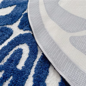 Oem logo thương hiệu sợi nhỏ chần xù xù lông phòng tắm Thảm vòng hình dạng chần sợi vòng tùy chỉnh thảm với logo - Product Image 2