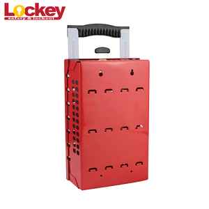 กล่องล็อคความปลอดภัยเหล็กแบบพกพาสีแดงกลุ่ม, กล่องล็อคโลหะล็อค - Product Image 3