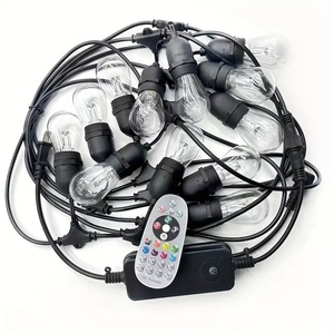 低MOQ RGBW S14 E27 Festoonライトストリングリモコン調光フェスティバル雰囲気7色屋外ストリングライト - Product Image 1
