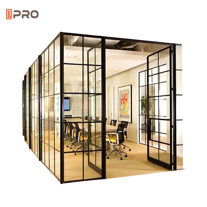 Partições dobráveis da parede do vidro do escritório da personalização do quadro do vidro do escritório partições dobráveis do escritório