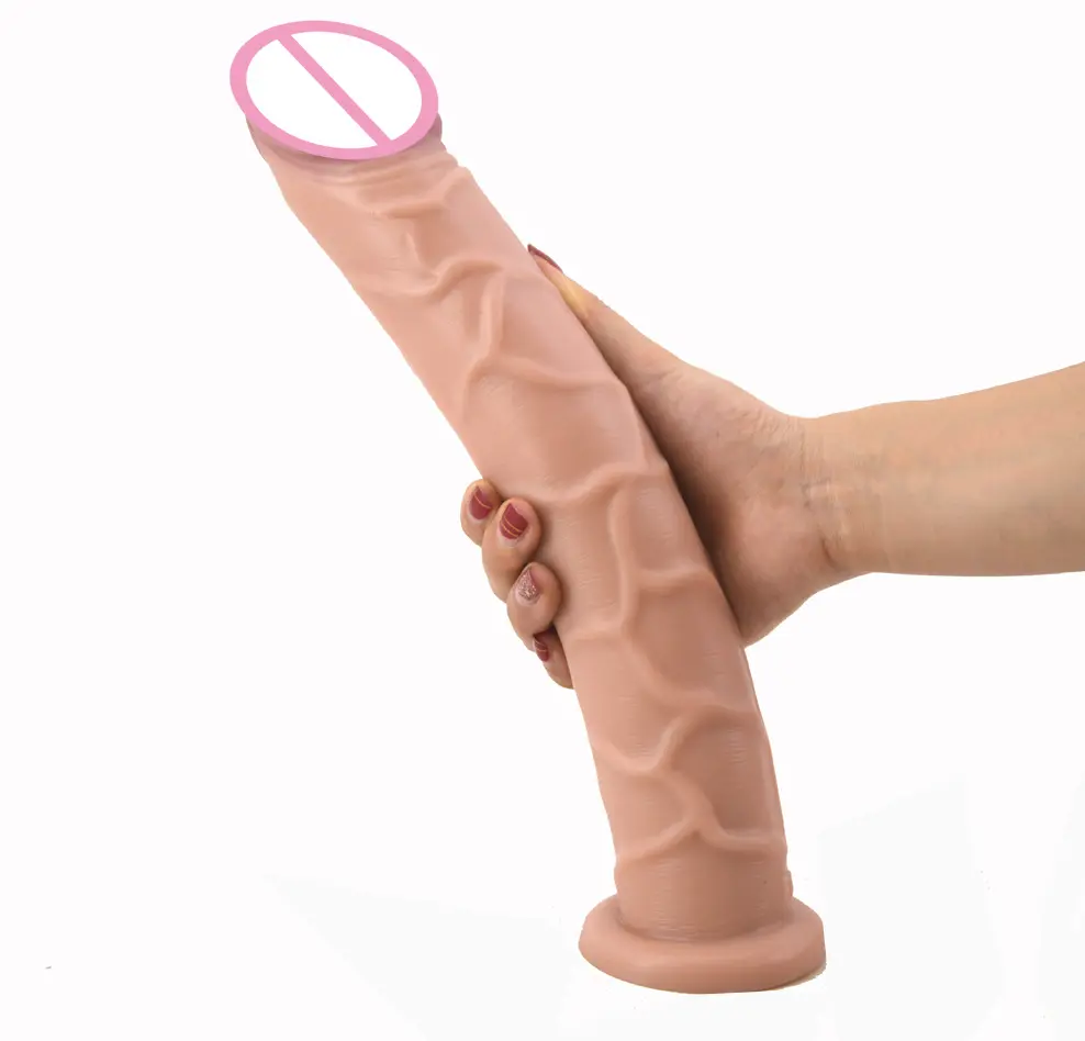 FAAK-41 13.7 بوصة طويلة PVC دسار الصلب عصا G-SPOT مشجعا الاصطناعي الجذع كبيرة دسار الجنس أداة لرجل وامرأة