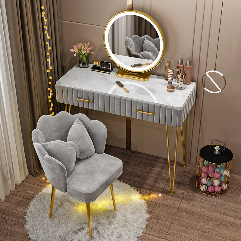 Nordic Dresser Mirrored Dressing makeup vanity coiffeuse schminktisch meja rias Table