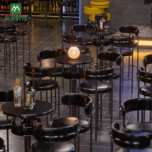 Thương mại Bistro nhà Thanh bàn ghế kết hợp phong cách công nghiệp kim loại sắt thân thiện với môi bền cao Phân youmu shiguang - Product Image 2