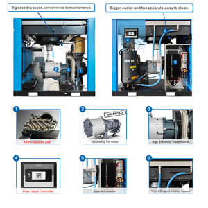22kW 30 PS Wechsel richter <span class=keywords><strong>Variable</strong></span> Drehzahl 22kW 30 PS Luft kompressor Neue Hochleistungs-Motor lager kern komponenten Luft
