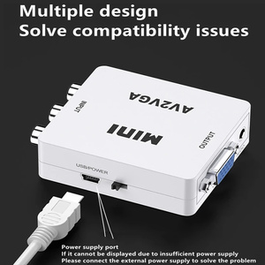 Caja convertidora VGA a AV para transmisión de audio y video desde computadora y computadora portátil a TV y monitores