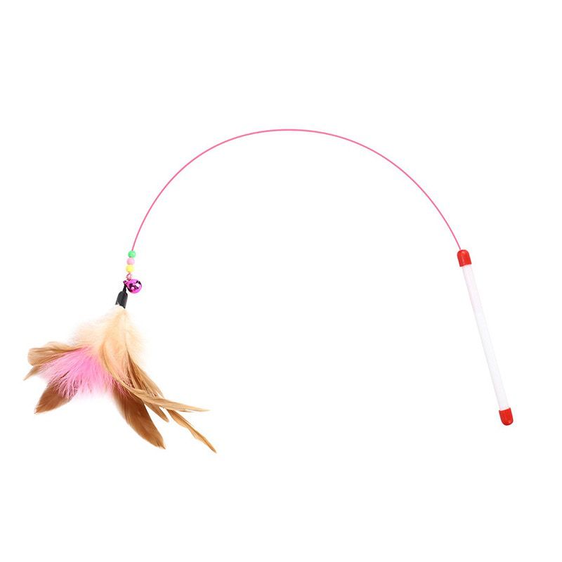 Wire feather cat toy