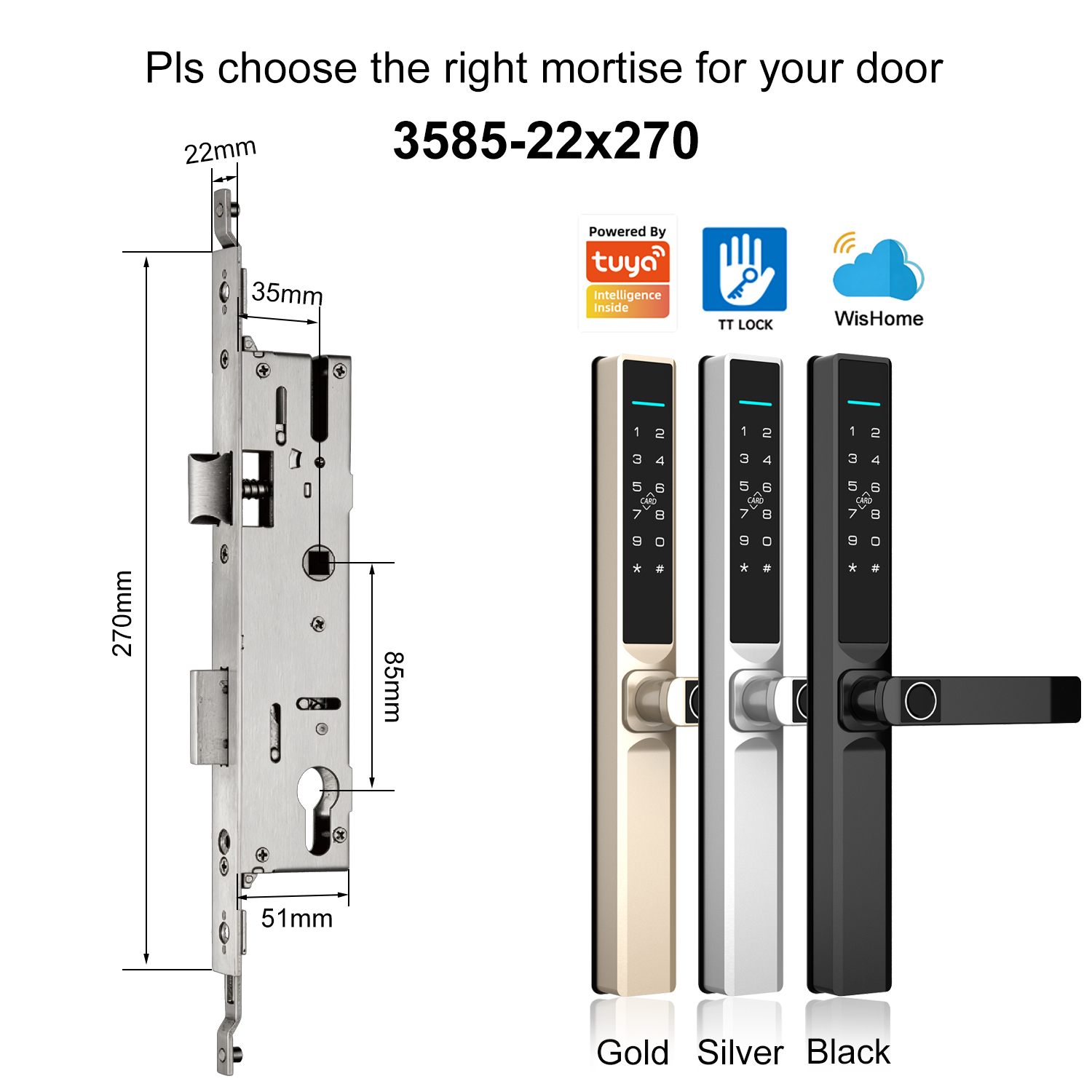 Long Handle with 3585 Swing Multi-point Mortise(22x270mm)