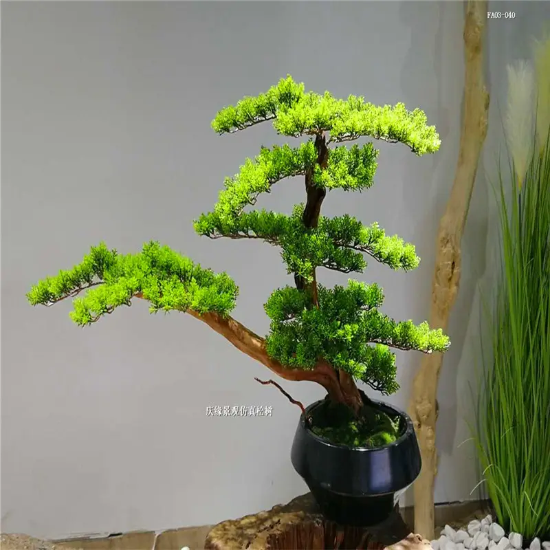 Çeşitli türleri yapay çam bonsai yüksek kalite ve çok dayanıklı yağ yeşil çam kullanılır iç dekorasyon için