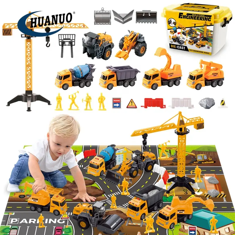 Giocattoli per bambini escavatore per auto giocattolo Set da gioco 35 pezzi camion giocattolo da costruzione