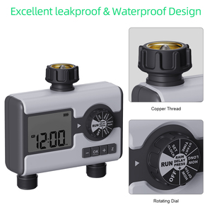 Ingrosso Timer di Irrigazione Digitale a Due Spunti Automatico Giardino Irrigazione Con Display LCD WiFi Comunicazione Plastica/Timer Metallo - Product Image 2