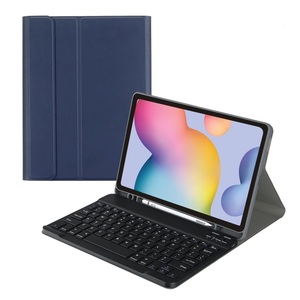 Yeni varış <span class=keywords><strong>A7</strong></span> kare kapaklı kablosuz klavye deri çanta için kalem yuvası ile Samsung Galaxy Tab S7 Tablet kapakları kılıfları