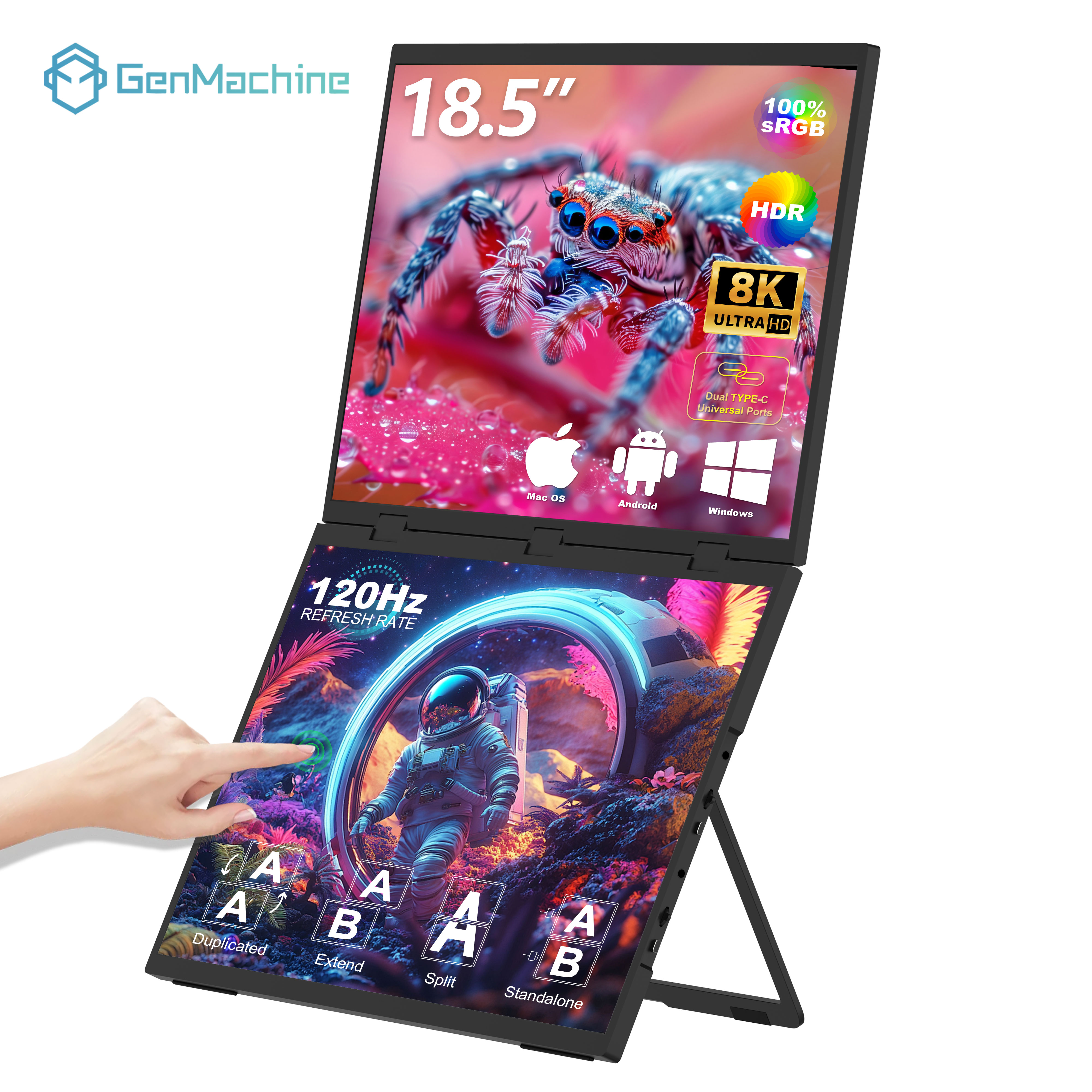 Moniteur tactile à double écran