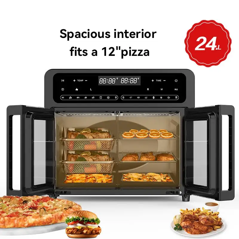 New Hot Sale 24L Forno Fritadeira Ar Sem Óleo Frigideira Elétrica Fritadeira Ar de Grande Capacidade de Controle Digital Fritadeiras Ar