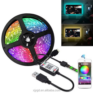 5V USBLEDストリップRGB5050ミュージックシンクBluetooth互換リモートサウンドセンサーフレックスLEDテープライトリボン50cm 1m 2m 3m5mキット - Product Image 1