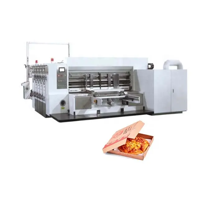 Europe America market 4 colors corrugated cardboard printing die cutting machine making pizza boxes