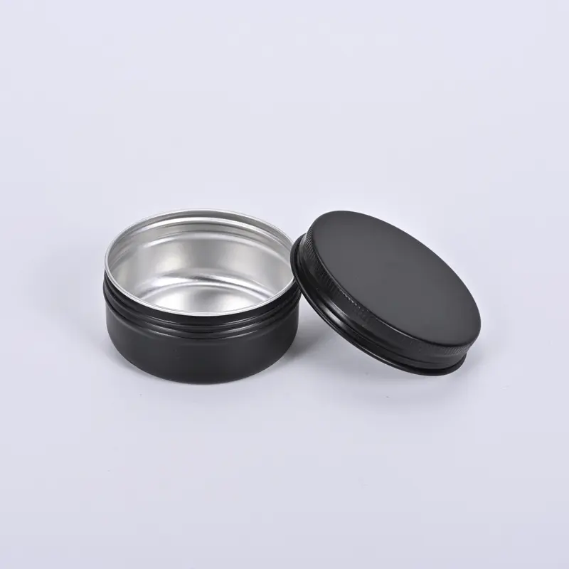 5ml-100ml 200ml 250ml 300ml silver black Aluminum Tins Cosmetic Container for Empty Cream Jar Aluminum cans