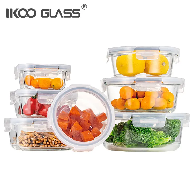 IKOO BPA free borosilicate glass food container set glass lunch box
