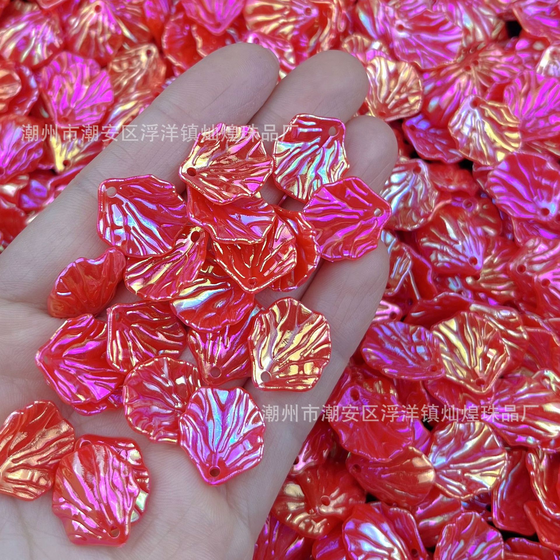 63 morceaux de coquille de couleur laser rouge