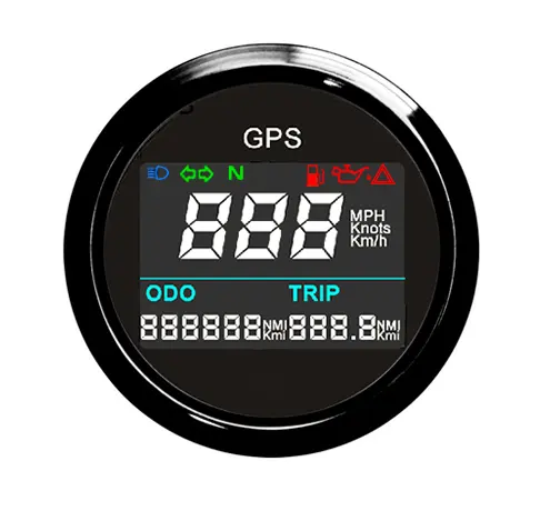 Velocímetro Digital GPS LCD de 52mm para motocicleta/barcos marinos/vehículos a prueba de agua IP67