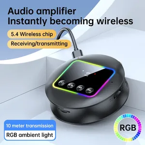 无线音频适配器，带RGB灯5.4 AUX RCA tf卡NFC链接塑料接收器发射器，用于汽车电视和有源扬声器 - Product Image 3