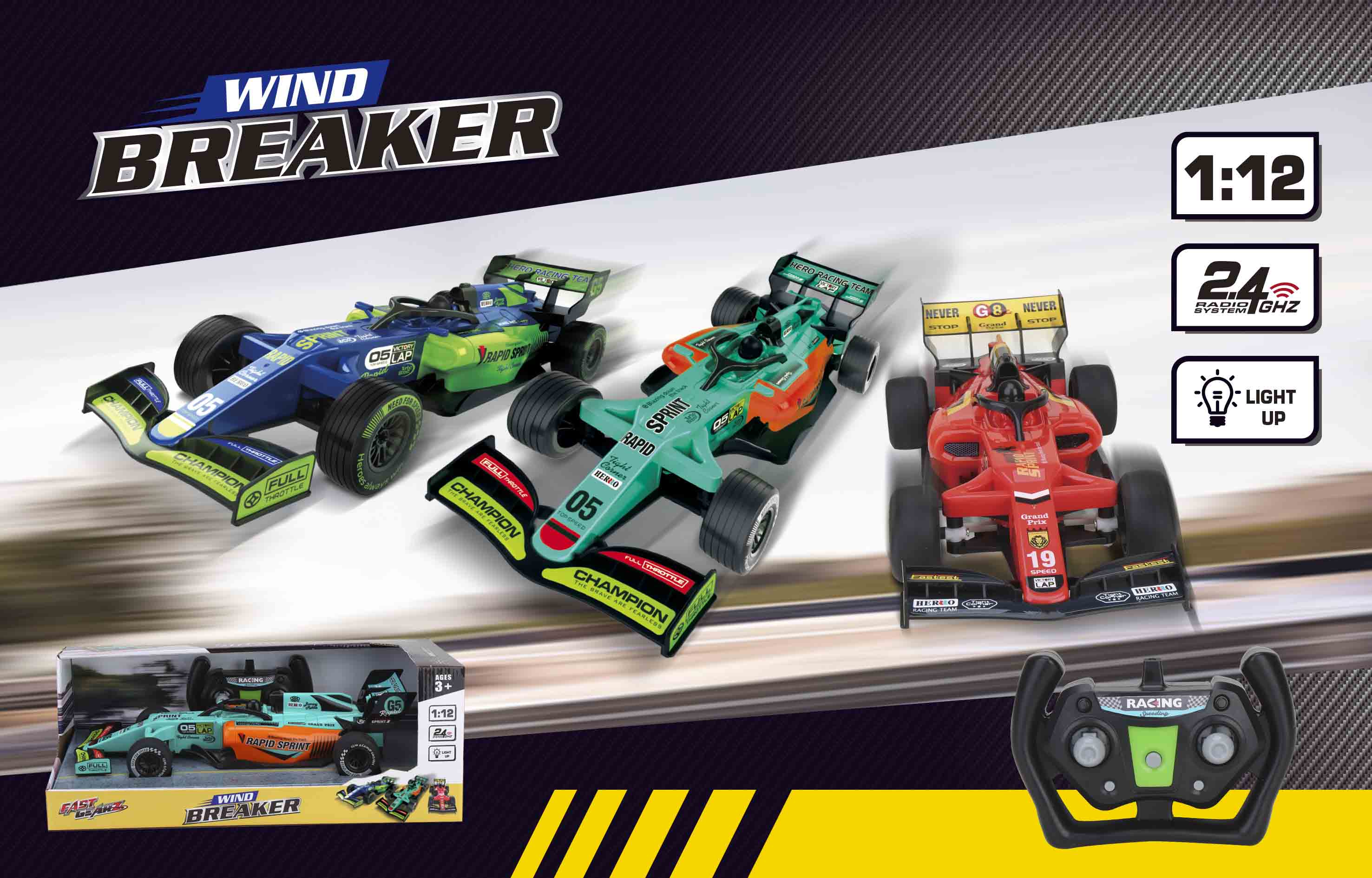 TRCDH1612 - Coche de carreras R/C 2.4G 1:12 con todas las funciones