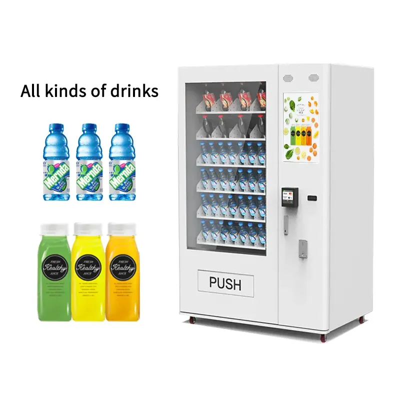 Máquina de venda de comida gelada congelada, máquina de venda de frutas frescas com tela sensível ao toque