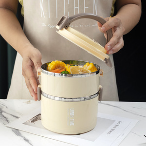 Fabrika doğrudan satış paslanmaz çelik çok katmanlı yemek kabı büyük kapasiteli el-held Bento kutusu öğrenci okul Bento kutusu pirinç kasesi - Product Image 4