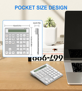 Teclado numérico inalámbrico de modo dual BT ergonómico con calculadora de pantalla 2 en 1 teclado numérico inalámbrico portátil para ventana/PC - Product Image 6