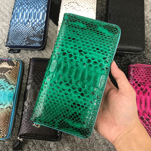 Rco22 carteras de cuero genuino para hombre, tarjetero, estuche delgado para tarjetas de crédito, clip de cremallera de moneda pequeña de lujo, billetera de piel de serpiente personalizada - Product Image 5