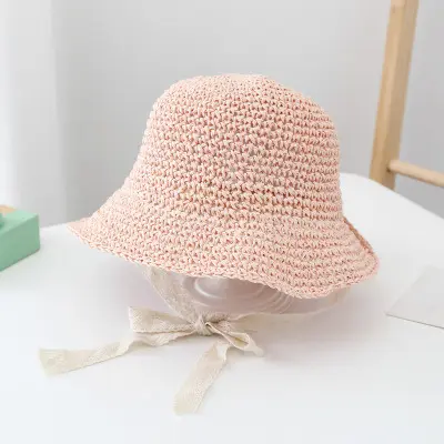 Cappello da sole in paglia per bambini traspirante moda personalizzata primavera ed estate all'ingrosso