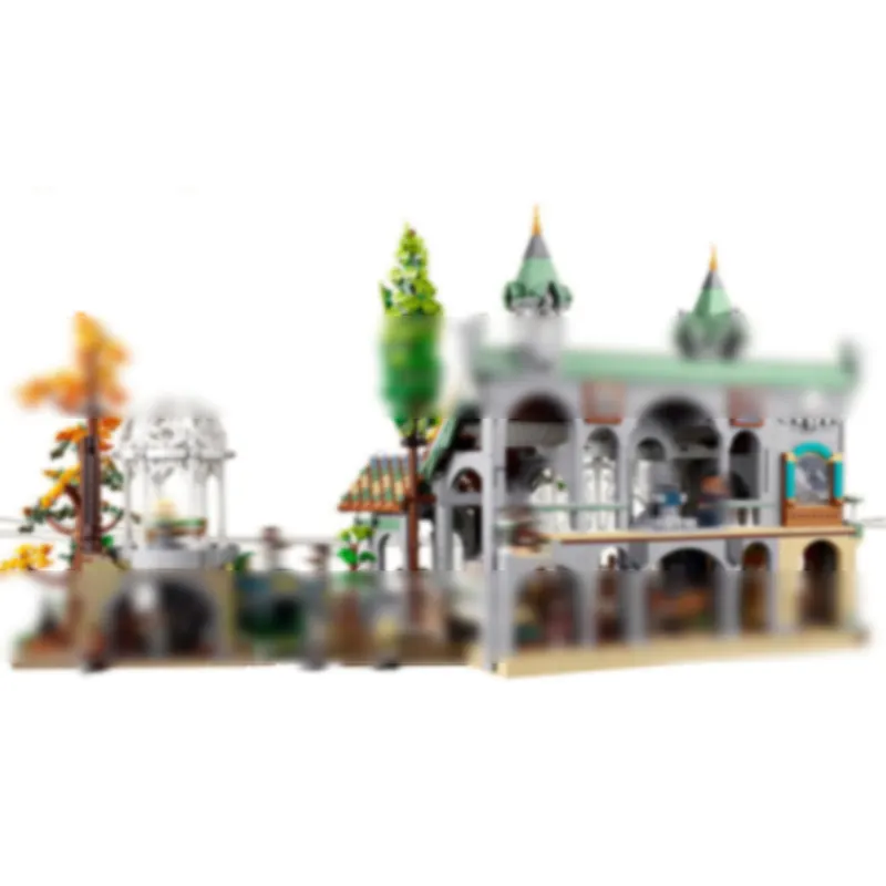 Re 6167 pezzi Rivendell castello signore degli anelli Hobbit Moc blocchi creativi compatibili 10316 giocattoli per bambini