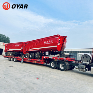 Oyar מותג <span class=keywords><strong>3</strong></span> סרן טיפר משאית קרוואן 40t U צורת אחורי Dump קרוואן למחצה עבור פחם נטל תחבורה