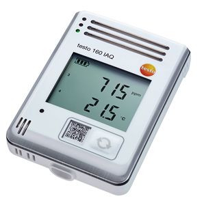 Testo 160 IAQ-Registrador DE DATOS Wi-Fi con pantalla y sensores internos para temperatura, humedad, CO2 y presión atmosférica - Product Image 1
