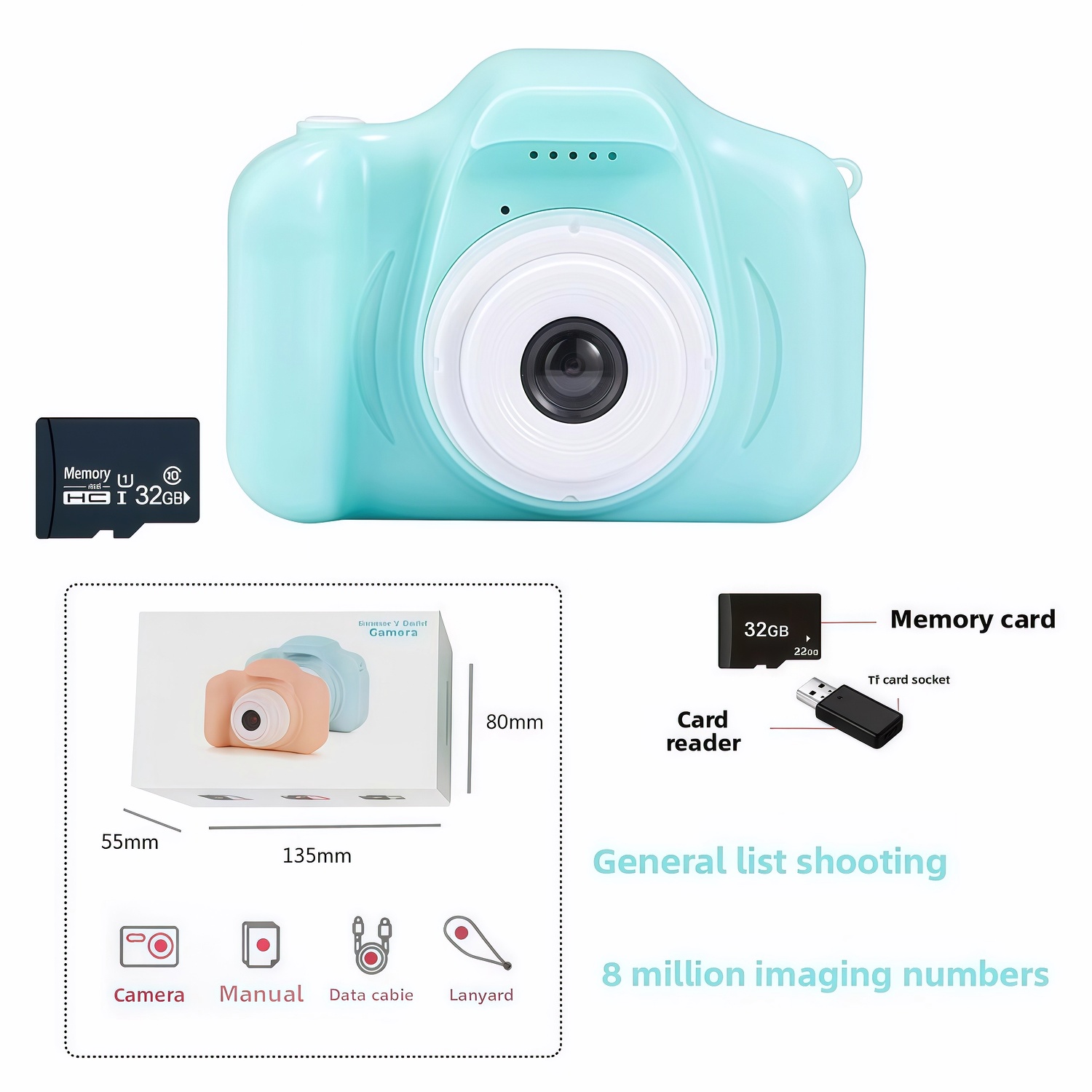 Tarjeta de memoria azul+32G