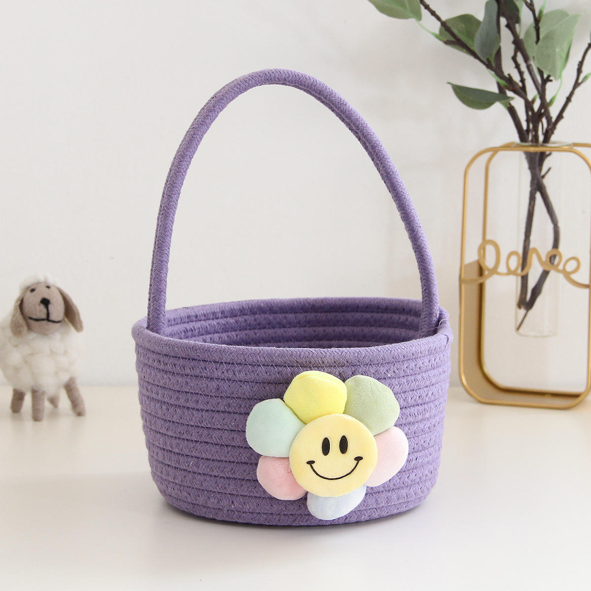Purple-smiling flower, medium hand carry frame
