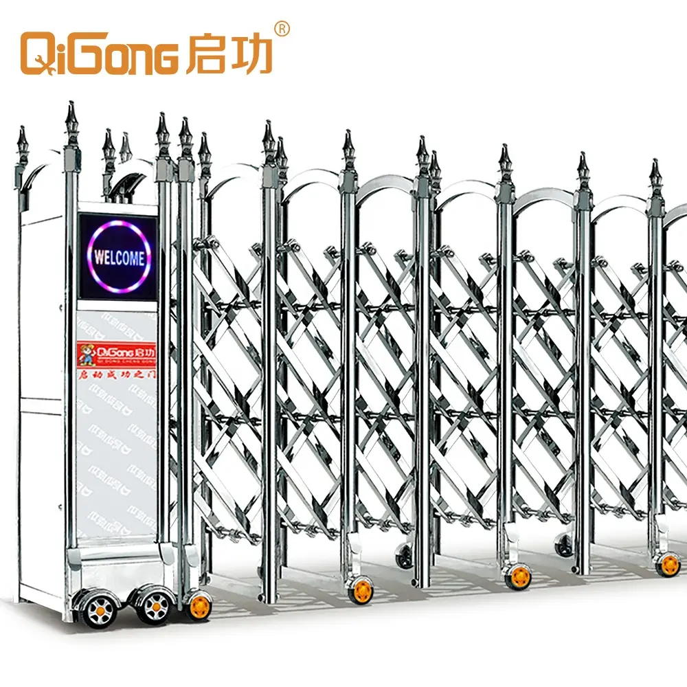 Moderne Automatische Elektrische Oprit Poorten Roestvrij Staal Stijl Intrekbare Gate Met Fabriek
