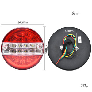 Factory <strong>Cheap</strong> Price 12-24V <strong>Red</strong>/Amber <strong>Red</strong>/White <strong>LED</strong> 5.5&quot; Inch Round Truck Trailer Brake Stop Turn Signal Tail Light - Product Image 5