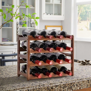 Tre Tự Nhiên Bằng Gỗ Rượu Vang Hiển Thị Chủ Rack Đứng Bàn Lưu Trữ Kệ Tổ Chức Cho Nhà Bếp Đảng Bàn Tủ Rượu Vang - Product Image 4