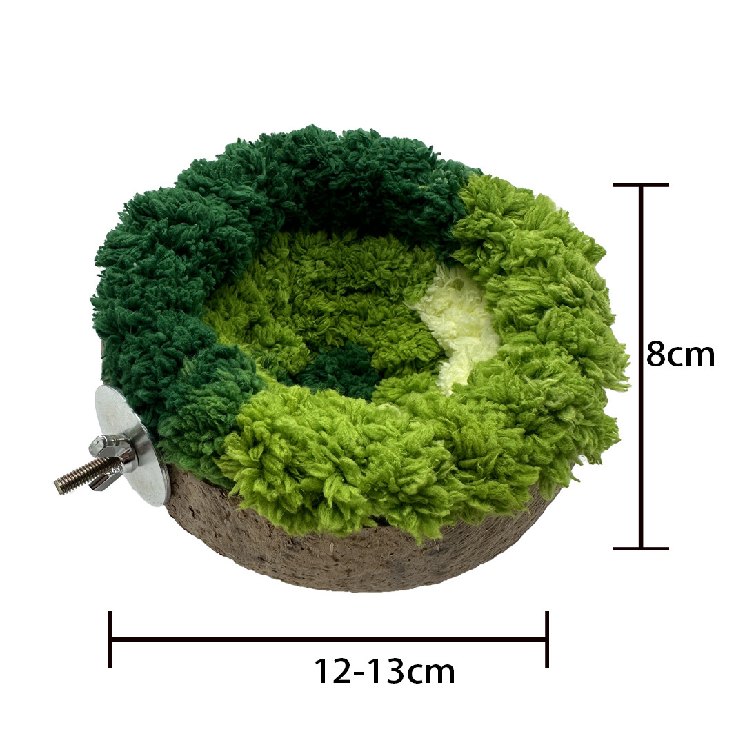 Forest Green Cotton Lined Coconut Hamster House