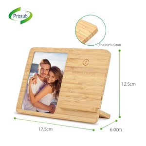 กรอบรูปไม้ไผ่ซับลิเมชันสินค้ามาใหม่โลโก้แบบ DIY พร้อมที่ชาร์จไร้สายกรอบรูปพิมพ์ซับลิเมชัน - Product Image 3