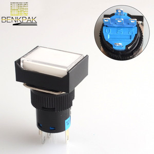 16mm rettangolo lampada LED 5pin momentaneo interruttore a pulsante struttura elettronica materiale plastico Max tensione 250V interruttore 1 no1nc - Product Image 4
