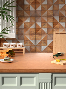 3D khảm bên ngoài tường Bảng điều khiển Rắn gỗ khảm gạch tường nghệ thuật Thanh Lịch gỗ gạch trang trí tường gỗ cho trang trí nội thất bằng gỗ - Product Image 2