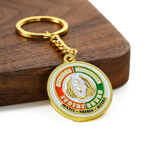 定制软珐琅小圆形可雕刻金色金属钥匙扣手提袋 - Product Image 3