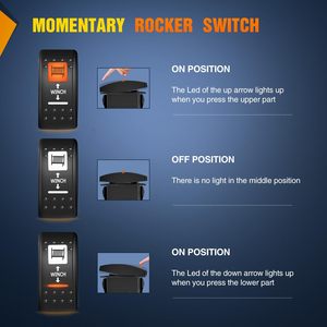 12V Winch Rocker <strong>Switch</strong> Momentary (ON)-OFF-(ON) 7 PIN DPDT Orange Light Car Truck ATV UTV RV 12 Volt <strong>20</strong> <strong>Amp</strong> Reset Rocker <strong>Switch</strong> - Product Image 2