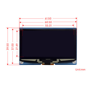 Waves hare 2,42-Zoll-OLED-Anzeigemodul, 128x64 Auflösung, SPI / I2C für Raspberry Pi, Arduinos, STM32, ESP32, Jetson Nano