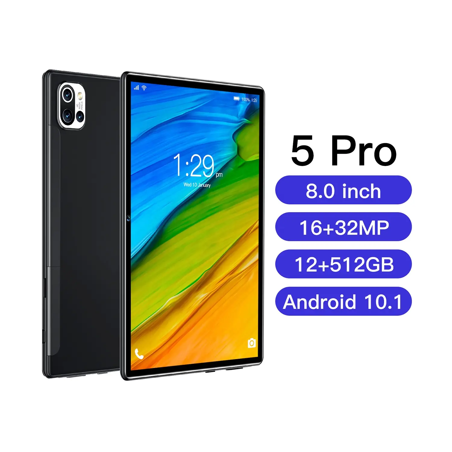 Tablet android, inovasi baru 8.0 inci 5 Pro pc tablet android 12GB + 512GB tablet gaming pc