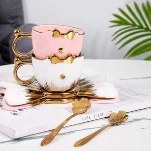 金线设计咖啡杯茶托礼品套装精美瓷茶杯套装 - Product Image 4