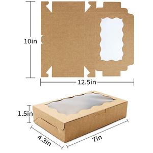 Toptan 7*4.3*1.5 inç küçük Kraft çerez kutuları ile temizle pencere tatlılar hamur işleri ve şekerler için mükemmel düğünler - Product Image 6